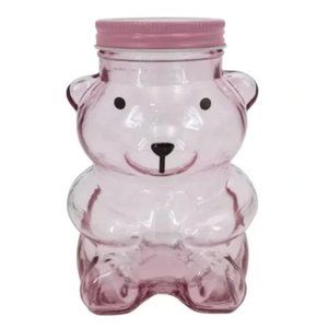 BIG Glass Bear Jar Pink  Set of 2  *AS SEEN ON TIKTOK*
